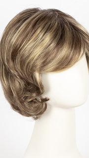 BERNSTEIN-ROOTED | Light Brown base with subtle Light Honey Blonde and Light Butterscotch Blonde highlights and Dark Roots
