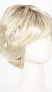 LIGHT-CHAMPAGNE-ROOTED | Platinum Blonde, Light Golden Blonde, Light Ash Blonde blend and Dark Roots