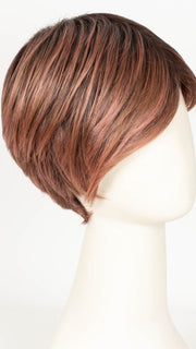 CINDER HEAT | Reddish brown base blended with smoked copper with soft amber highlights and chestnut brown roots. 