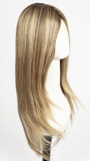 24BT18S8 SHADED MOCHA | Medium Natural Ash Blonde & Light Natural Gold Blonde Blend, Shaded with Medium Brown
