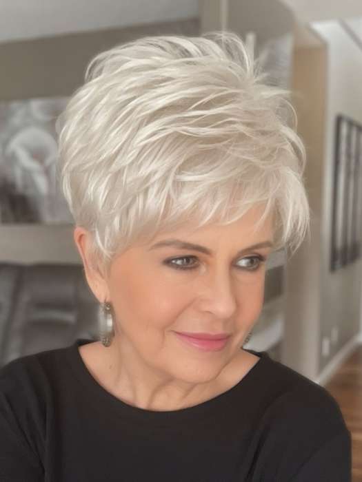 Donna van Lier-Grieve @style.me.ageless wearing WINNER LARGE by RAQUEL WELCH in R16/22 ICED SWEET CREAM | Pale Blonde with Slight Platinum Highlighting