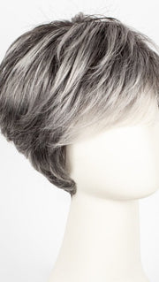 SALT-PEPPER-ROOTED | Light Natural Brown with 75% Gray, Medium Brown with 70% Gray and Pure White Blend with Dark Roots