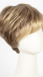 LIGHT BERNSTEIN ROOTED | Light Auburn, Light Honey Blonde, and Light Reddish Brown blend and Dark Roots