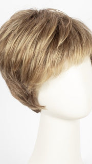 LIGHT-BERNSTEIN-ROOTED 8.20.27 | Light Auburn, Light Honey Blonde, and Light Reddish Brown blend and Dark Roots