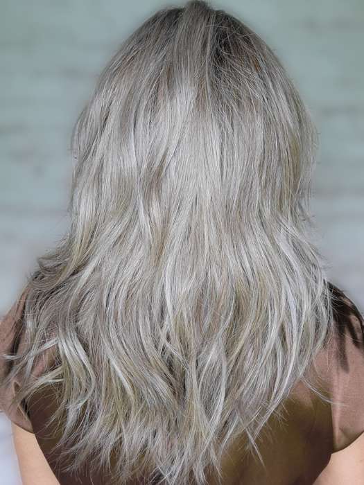 Natalie Gray @vanish.into.thin.hair wearing PEERLESS 18 by BELLETRESS in color BRITISH MILKTEA | Dark Blonde and Light Brown Blend with a Medium to Darker Root