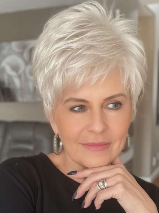 Donna van Lier-Grieve @style.me.ageless wearing WINNER LARGE by RAQUEL WELCH in R16/22 ICED SWEET CREAM | Pale Blonde with Slight Platinum Highlighting