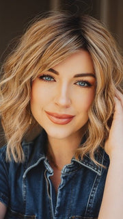 GF14-22SS WHEAT | Dark Blonde Evenly Blended with Platinum Blonde with Dark Roots