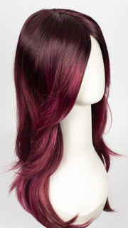 PLUMBERRY-JAM-LR | Medium plum with dark roots with mix of red/fuschia with long dark roots