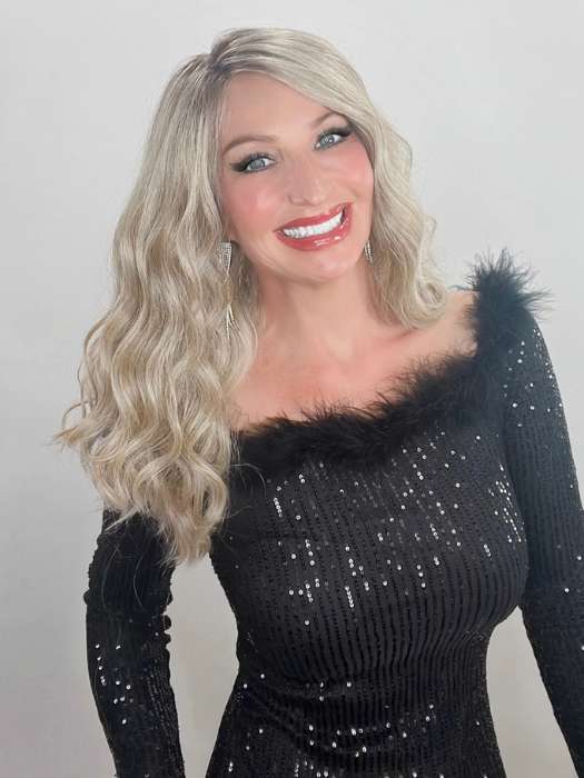 Kim H. @letstalkwithkim wearing DAY TO DATE by RAQUEL WELCH WIGS in color RL17/23SS ICED LATTE MACCHIATO | Honey Blonde shaded with Cool Blonde