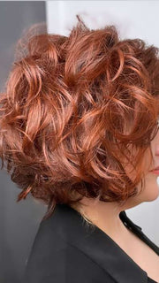 Marcie Mertz @wig.obsessed wearing SOUND by ELLEN WILLE in color AUBURN ROOTED 33.130.4 | Dark Auburn, Deep Copper Brown, and Darkest Brown Blend with Shaded Roots