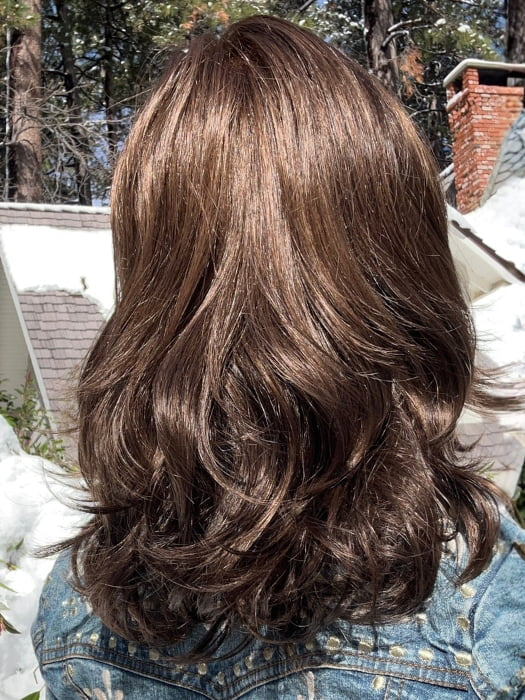 Sparky wearing NADIA PETITE by ENVY in MEDIUM BROWN | Medium Brown with natural highlights