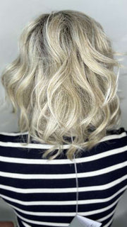 Kristyna Moore @kristynamoore wearing DIRECTOR'S PICK by RAQUEL WELCH WIGS in color RL19/23SS SHADED BISCUIT | Light Ash Blonde Evenly Blended with Cool Platinum Blonde with Dark Roots