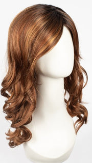 SHADED-AMBER | Coppery Blonde and Red Blend with Dark Amber Brown Roots