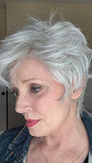 Mel B. @mels.be.ageless wearing COVER by ELLEN WILLE in SILVER MIX 60.56 | Pearl White and Grey with Lightest Blonde Blend