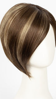 ICED-MOCHA-R | Rooted Dark Brown with Medium Brown Base Blended with Light Blonde Highlights