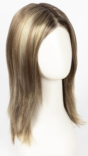 RH12/26RT4 | Light Brown with Chunky Golden Blonde Highlights and Dark Brown Roots