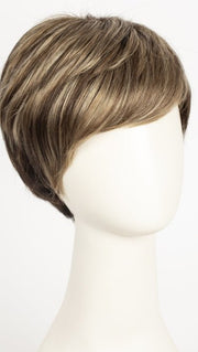 CHOCOLATE-FROST-R | Dark Brown Base with Honey Blonde and Platinum Highlights with Dark Brown Roots