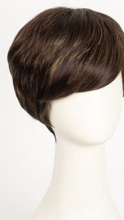 COFFEE-LATTE-R | Dark Brown with Evenly Blended Honey Brown Highlights with Dark Roots