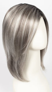CHROMERT1B | Gray & White With 25% Medium Brown Blend & Off-Black Roots