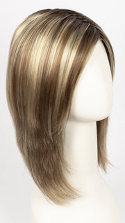 RH12/26RT4 | Light Brown w/Fine Golden Blonde Highlights & Dark Brown Roots