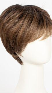 CHOCOLATE-ROOTED 830.27.33 | Medium Brown, Light Auburn, Dark Strawberry Blonde, and Dark Auburn blend with Dark Shaded Roots