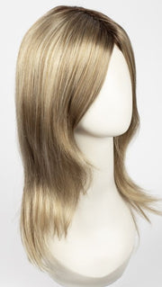 CREAMY-TOFFEE-R | Rooted Dark Blonde Evenly Blended with Light Platinum Blonde and Light Honey Blonde