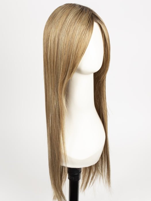 LIGHT BERNSTEIN ROOTED 14.26.27 | Medium Ash Blonde, Light Golden Blonde, and Dark Strawberry Blonde with Shaded Roots
