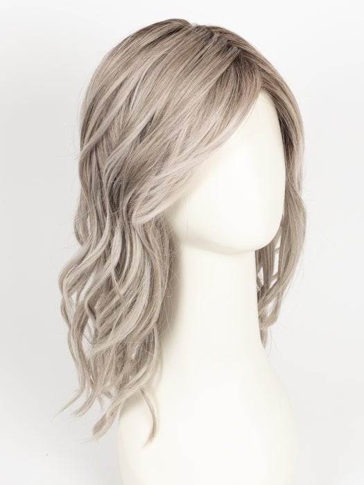 56/60/R8 | Lightest Grey Blend Rooted Medium Brown