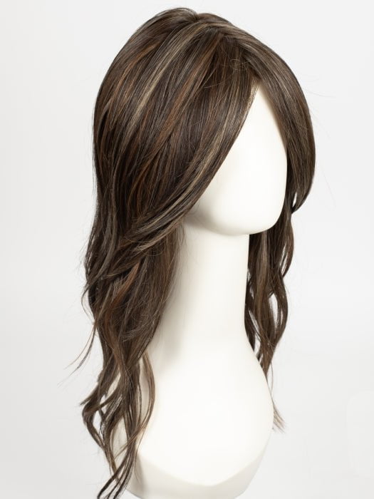 DARK BROWN HL | A Blend of Dark Brown, Strawberry Light Auburn and Soft Chunky Medium and Dark Blonde Highlights.
