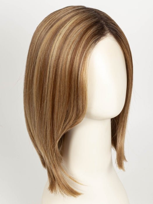 CINDER TOFFEE R | A blend of Beige, Brown Burnt Toffee, Blonde, and Gold Highlights with a Mid-Brown Root