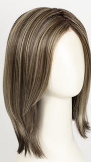 CHOCOLATE FROST R | Dark Brown Base with Honey Blonde and Platinum highlights with Dark Brown roots