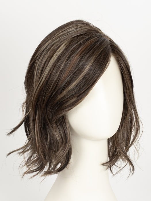DARK BROWN HL | A Blend of Dark Brown, Strawberry Light Auburn and Soft Chunky Medium and Dark Blonde Highlights.