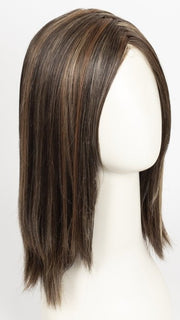 DARK BROWN HL | A Blend of Dark Brown, Strawberry Light Auburn and Soft Chunky Medium and Dark Blonde Highlights.