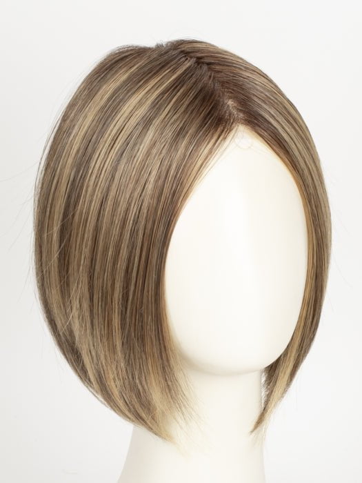 24BT18S8 SHADED MOCHA | Medium Natural Ash Blonde & Light Natural Gold Blonde Blend, Shaded with Medium Brown