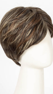 DARK BROWN HL | A Blend of Dark Brown, Strawberry Light Auburn and Soft Chunky Medium and Dark Blonde Highlights.