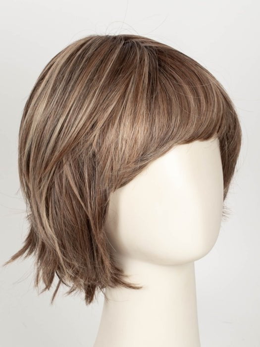 MACADAMIA LATTE R | A combination of Medium and Light Brown, highlighted with Light Gold Blonde, and a mixture of Ash Blonde and Light Gold Blonde, Rooted with Medium and Light Brown