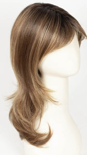 TOBACCO ROOTED | Medium Brown, Dark Strawberry Blonde, and Light Golden Blonde Blend with Shaded Roots