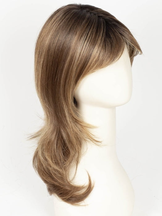 TOBACCO ROOTED | Medium Brown, Dark Strawberry Blonde, and Light Golden Blonde Blend with Shaded Roots