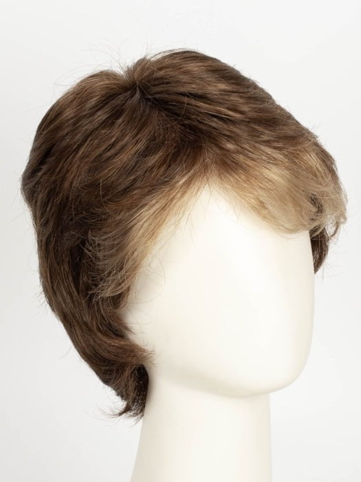 TOFFEE BROWN LIGHTED 830.27.20 | Medium Brown Blended with Light Auburn and Dark/Light Strawberry Blonde Blend with Highlights Throughout and Concentrated in the Front