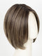 TRUFFLE CREAM-R | A chocolate truffle-inspired medium brown base with creamy light blonde highlights and dark roots, creating a balanced, multidimensional brunette.