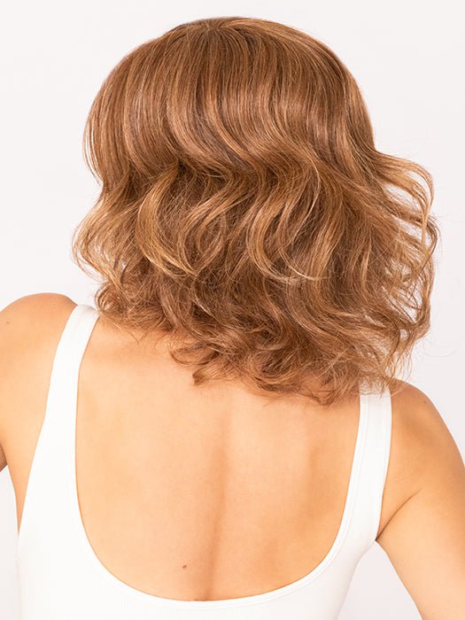 Roxie wearing DIRECTOR'S PICK by RAQUEL WELCH in RL30/27 RUSTY AUBURN | Medium Auburn Evenly Blended with Strawberry Blonde