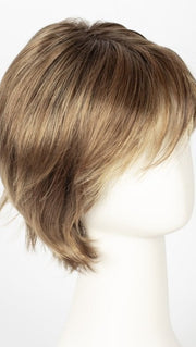 LIGHT BERNSTEIN ROOTED | Light Auburn, Light Honey Blonde, and Light Reddish Brown blend and Dark Roots