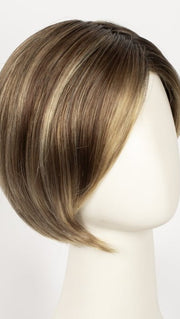 LIGHT BERNSTEIN ROOTED | Light Auburn, Light Honey Blonde, and Light Reddish Brown blend and Dark Roots