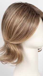 24BT18S8 SHADED MOCHA | Medium Natural Ash Blonde & Light Natural Gold Blonde Blend, Shaded with Medium Brown