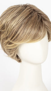 24BT18S8 SHADED MOCHA | Medium Natural Ash Blonde & Light Natural Gold Blonde Blend, Shaded with Medium Brown