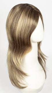 24BT18S8 SHADED MOCHA | Medium Natural Ash Blonde & Light Natural Gold Blonde Blend, Shaded with Medium Brown