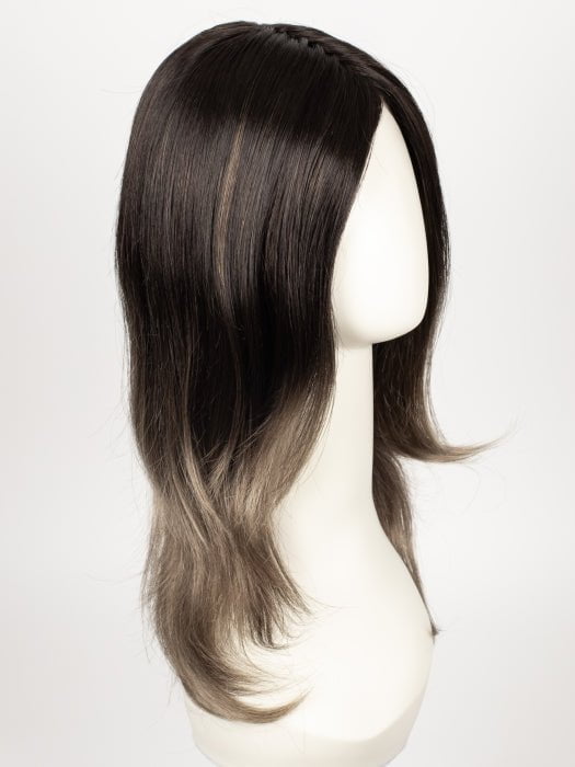 S2-103/18RO MIDNIGHT | Black/Brown Blend roots to midlength, Platinum Blonde& Dark Natural Ash Blonde blend midlength to ends