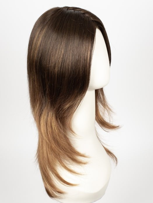 S6-30A27RO AUTUMN | Brown roots to midlength, Medium Natural Red & Medium Red-Gold Blonde Blend midlength to ends