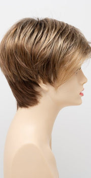 GOLDEN NUTMEG | Medium Brown roots with overall Warm Cinnamon base and Golden Blonde highlights