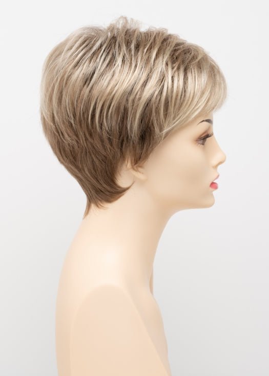 SPARKLING CHAMPAGNE | Medium Brown roots with overall Strawberry Blonde base and soft Golden Blonde highlights